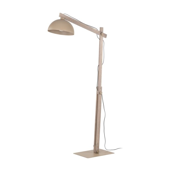 Stehleuchte Beige Holz Metall 80 cm E27 verstellbar