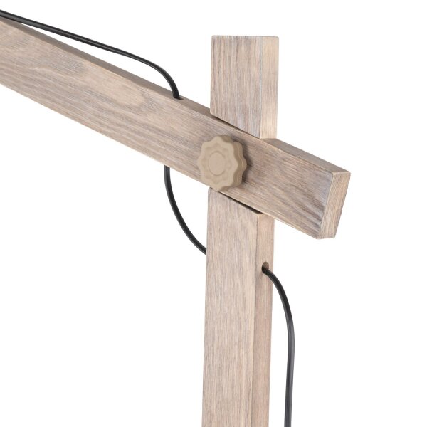 Stehleuchte Beige Holz Metall 80 cm E27 verstellbar