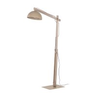 Stehleuchte Beige Holz Metall 80 cm E27 verstellbar