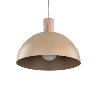 Pendelleuchte Zeitlos Holz Metall Beige B:33,5 cm E27