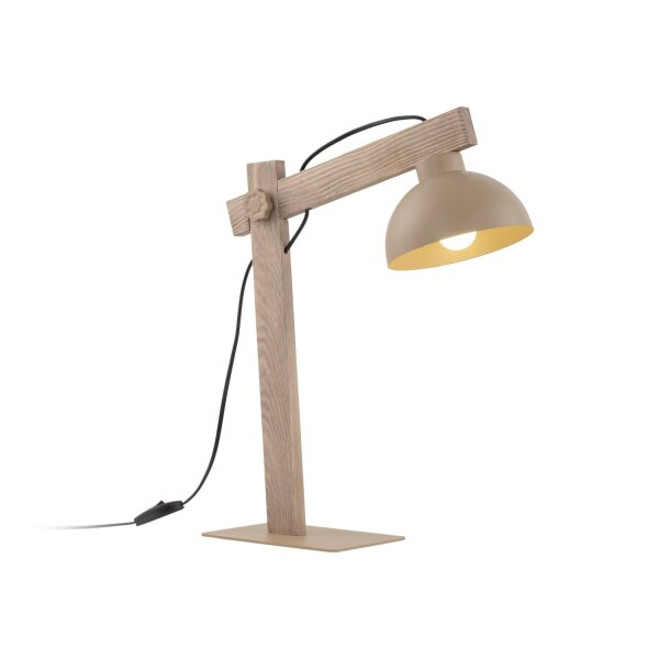 Tischleuchte Holz Metall Beige E27 52 cm flexibel
