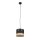 Pendelleuchte Schwarz Natur Stoff 20 cm E27 wohnlich
