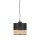 Pendelleuchte Schwarz Natur Stoff 20 cm E27 wohnlich