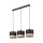 H&auml;ngelampe Schwarz Natur Stoff 60 cm E27 3-flammig