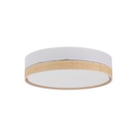 Deckenleuchte Stoff Wei&szlig; Natur E27 45 cm blendarm