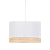 Hängelampe Stoffschirm Weiß Natur E27 38 cm...
