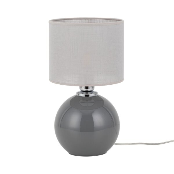 Tischleuchte Grau Modern 36 cm E27 Glas Stoff