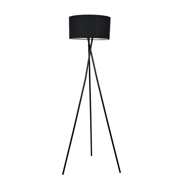 Stehleuchte Metall Zeitlos 160 cm Schwarz E27 Dreibein