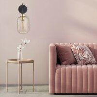 Wandlampe Schwarz Gold B:14 cm E27 Glas in Bernstein