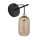 Wandlampe Schwarz Gold B:14 cm E27 Glas in Bernstein