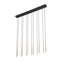 Elegante H&auml;ngelampe Gold Schwarz 120 cm G9 12-flammig