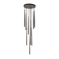 Pendelleuchte Braun B:35 cm 10-flmg G9 Stahl Zylinder