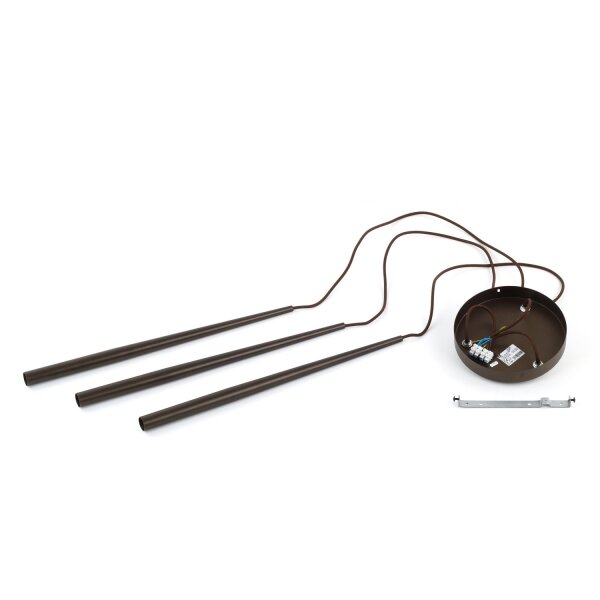 Hängelampe Stahl Zylinder Braun B:20 cm G9 3-flammig