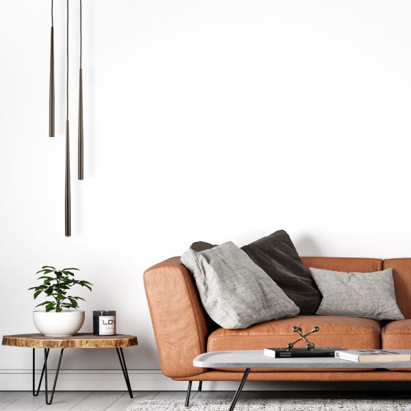 Hängelampe Stahl Zylinder Braun B:20 cm G9 3-flammig