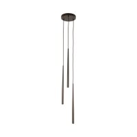 H&auml;ngelampe Stahl Zylinder Braun B:20 cm G9 3-flammig