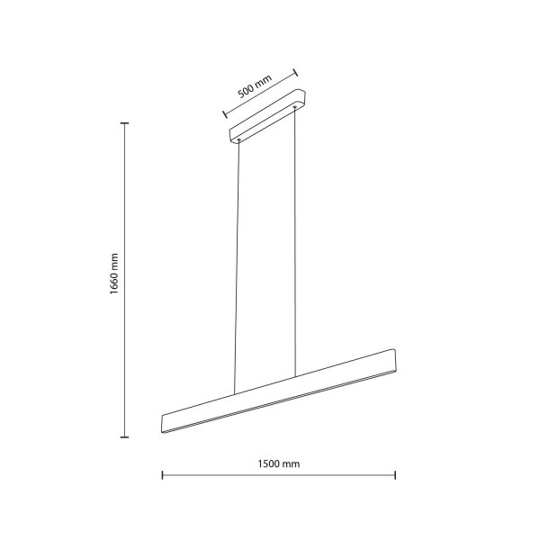 LED Pendelleuchte Holzbalken 150 cm 3000 K warmweiß