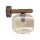 Wandlampe blendarm B:15 cm Metall E14 Holz Glas Cognac