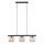Hängelampe Braun Holz Glas Cognac 65 cm 3-flammig E14