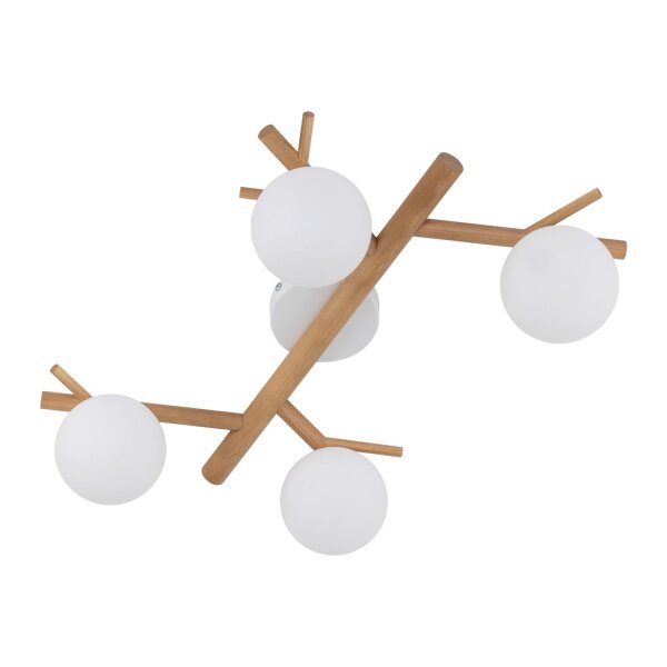 Deckenleuchte Holz Weiß G9 L:70 cm Skandinavisch