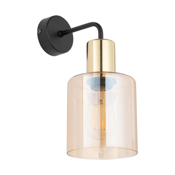 Wandleuchte Gold Bernstein Glas Elegant B:12 cm E27