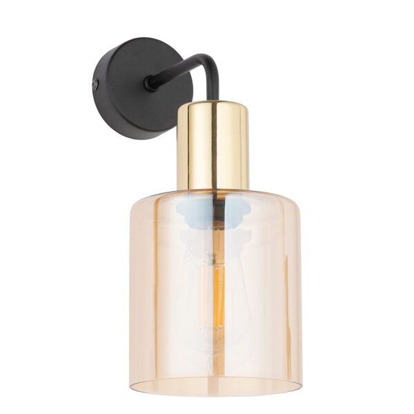 Wandleuchte Gold Bernstein Glas Elegant B:12 cm E27