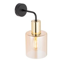 Wandleuchte Gold Bernstein Glas Elegant B:12 cm E27