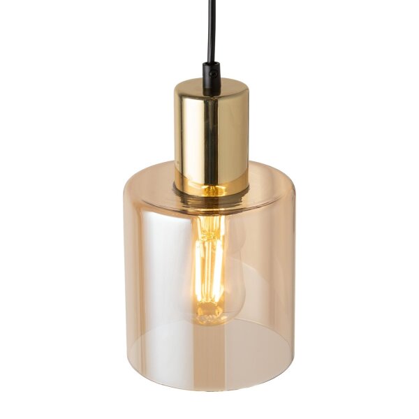 Pendelleuchte Gold Bernstein Glas Elegant Ø12 cm E27