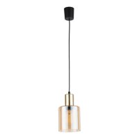 Pendelleuchte Gold Bernstein Glas Elegant &Oslash;12 cm E27