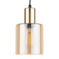 Pendelleuchte Gold Bernstein Glas Elegant Ø12 cm E27