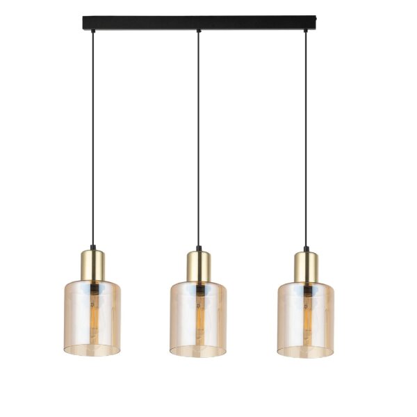Hängelampe Gold Bernstein Glas 3-flammig 73 cm E27