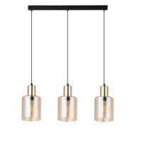 Hängelampe Gold Bernstein Glas 3-flammig 73 cm E27