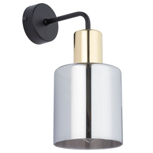Wandleuchte Gold Graphit Glas Elegant B:12 cm E27