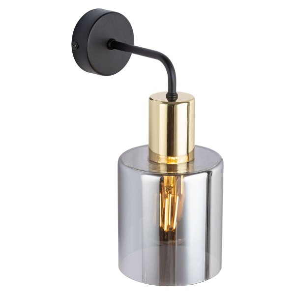 Wandleuchte Gold Graphit Glas Elegant B:12 cm E27