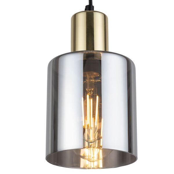 Pendelleuchte Gold Graphit Glas Elegant Ø12 cm E27