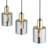 Hängelampe Gold Graphit Glas 3-flammig 73 cm E27