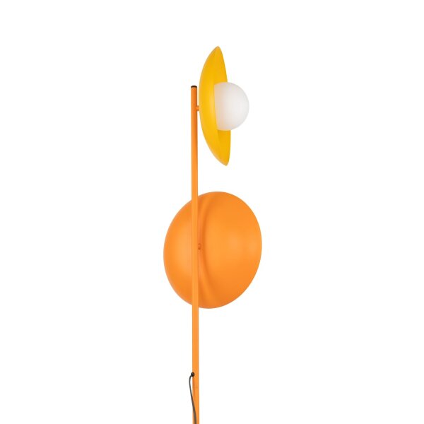 Stehleuchte Orange Metall Glas 160 cm G9 blendarm