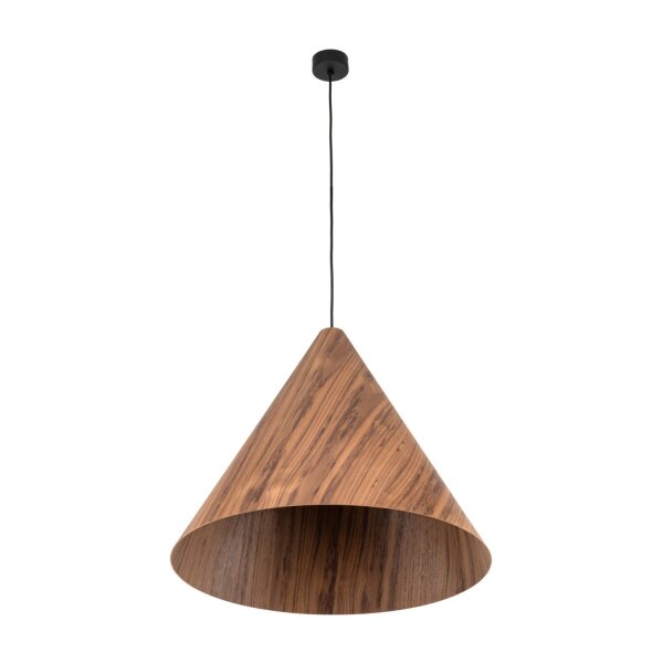 Pendelleuchte Holz Metall Schwarz E27 B:61 cm natürlich