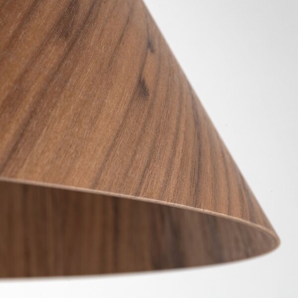 Pendelleuchte Holz Metall Schwarz E27 B:61 cm natürlich
