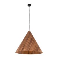 Pendelleuchte Holz Metall Schwarz E27 B:61 cm natürlich