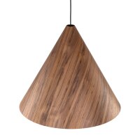 Pendelleuchte Holz Metall Schwarz E27 B:61 cm natürlich