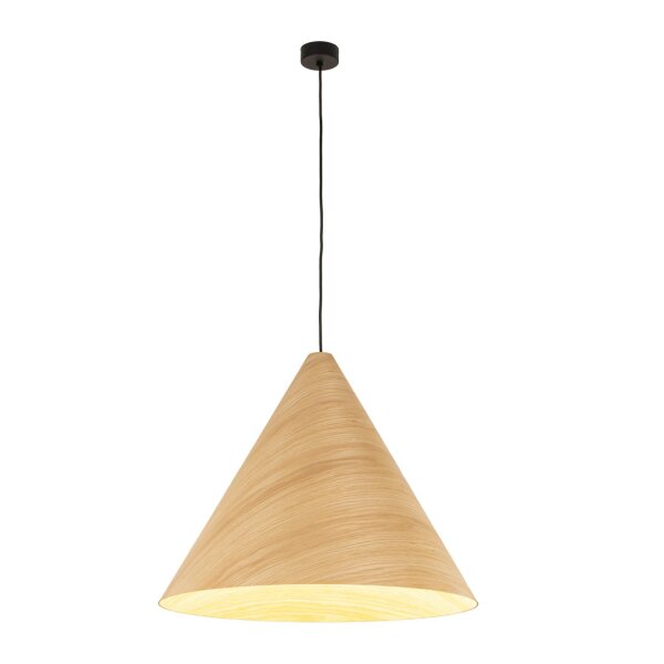 Pendelleuchte Holz hell Metall Schwarz E27 B:61 cm