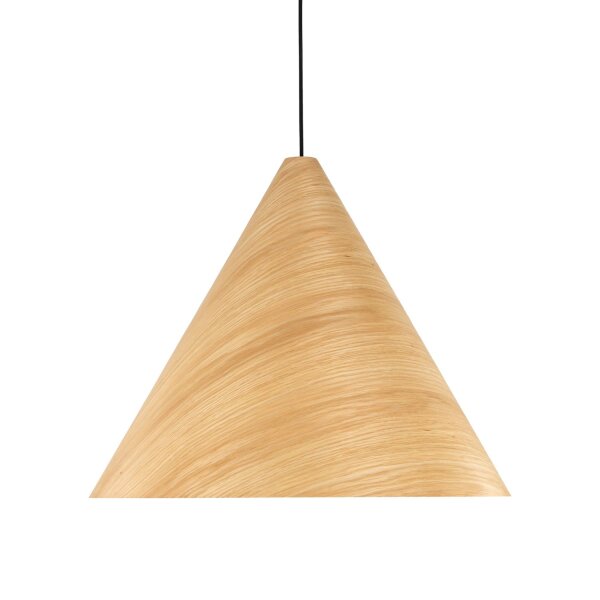 Pendelleuchte Holz hell Metall Schwarz E27 B:61 cm