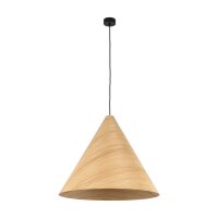 Pendelleuchte Holz hell Metall Schwarz E27 B:61 cm