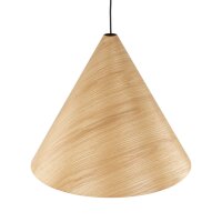 Pendelleuchte Holz hell Metall Schwarz E27 B:61 cm