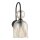 Wandleuchte Glas Metall Schwarz B:13 cm E14 Glas Cognac
