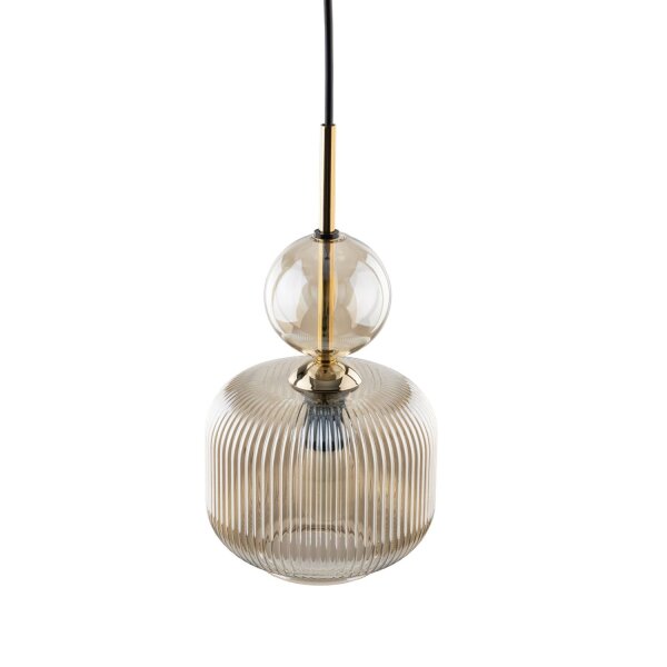 Pendelleuchte Glas in Cognac B:15 cm E14 stilvoll