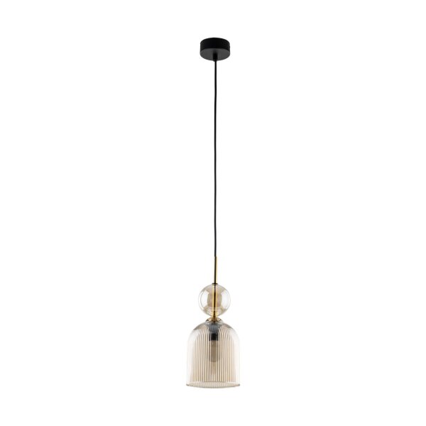 Pendelleuchte Glas in Bernstein Ø13 cm E14 stilvoll