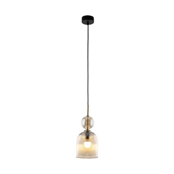 Pendelleuchte Glas in Bernstein Ø13 cm E14 stilvoll