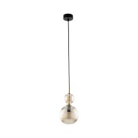 H&auml;ngelampe Glas in Bernstein &Oslash;15 cm E14 stilvoll