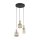 Pendelleuchte Schwarz Metall B:41 cm E14 Glas in Cognac